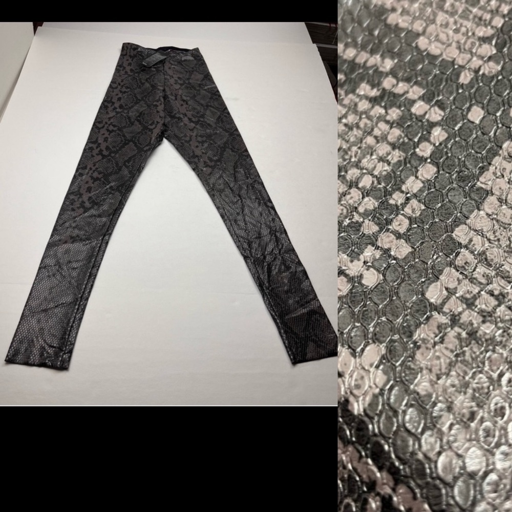 Commando Faux Leather Animal Reptile Embossed Legging Small‎ Slate Grey Gray NEW